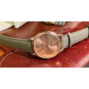 Women's 37mm Monroe Classique Rose Gold Watch, Gray Leather Band